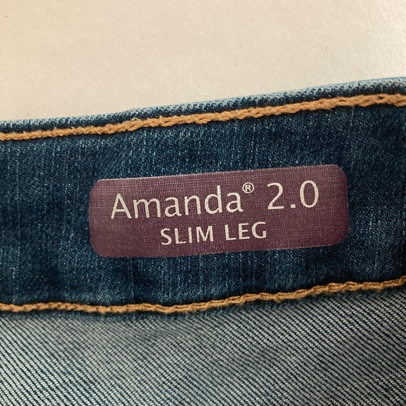 Gloria Vanderbilt Ultra Amanda 2.0 Slim Leg Jeans Womens 12 Blue High Rise - Picture 3 of 9